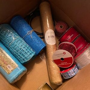 4-Crafting Mesh, 7 Rolls Ribbons, 3-4th July Bows